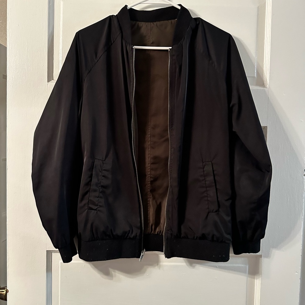Reversible, green and black jacket